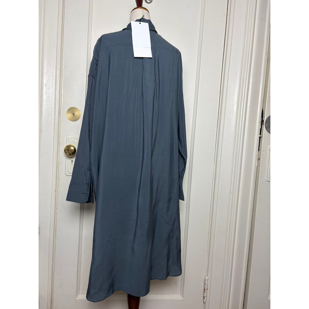 DELUC Augusta Dress Dark Grey Button Down Shirt Dress S NWT - Picture 2 of 5